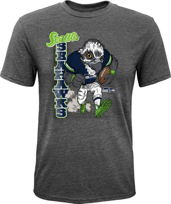 NFL Team Apparel Youth Seattle Seahawks Dark Grey Heather Bust Loose T-Shirt