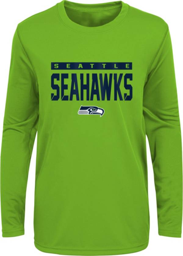 NFL Team Apparel Youth Seattle Seahawks Green Training Camp Long Sleeve Shirt