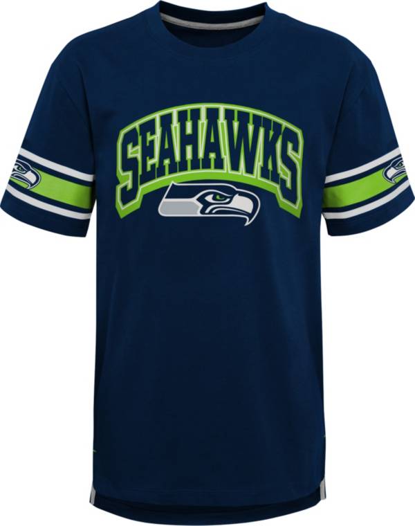 NFL Team Apparel Youth Seattle Seahawks Navy Victorious T-Shirt