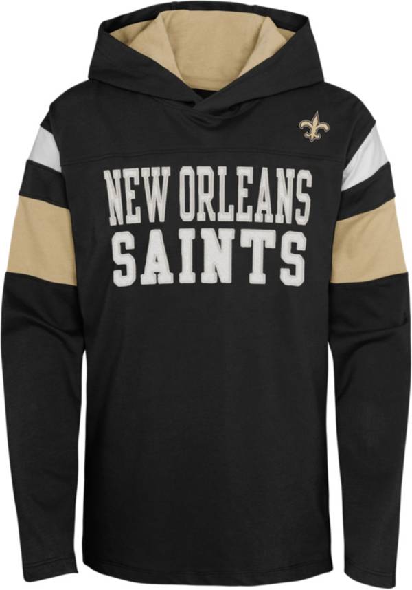 NFL Team Apparel Youth New Orleans Saints Black Glory Days Pullover Hoodie