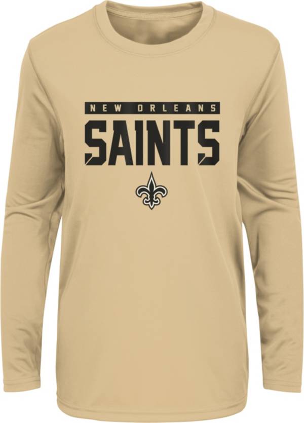 NFL Team Apparel Youth New Orleans Saints Gold Training Camp Long Sleeve Shirt