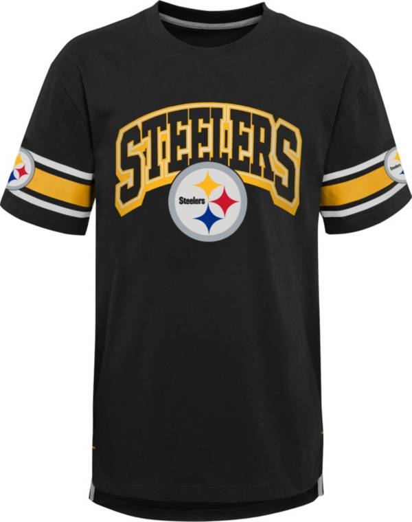 NFL Team Apparel Youth Pittsburgh Steelers Black Victorious T-Shirt