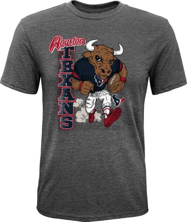 NFL Team Apparel Youth Houston Texans Dark Grey Heather Bust Loose T-Shirt