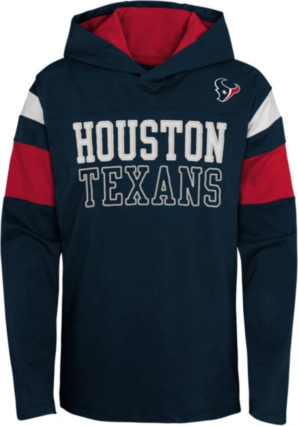 NFL Team Apparel Youth Houston Texans Navy Glory Days Pullover Hoodie