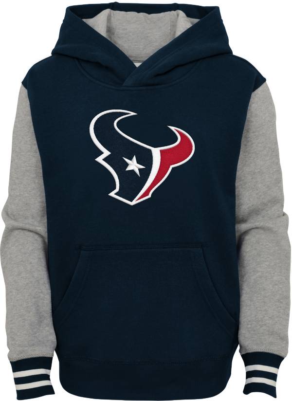 NFL Team Apparel Youth Houston Texans Navy Heritage Pullover Hoodie