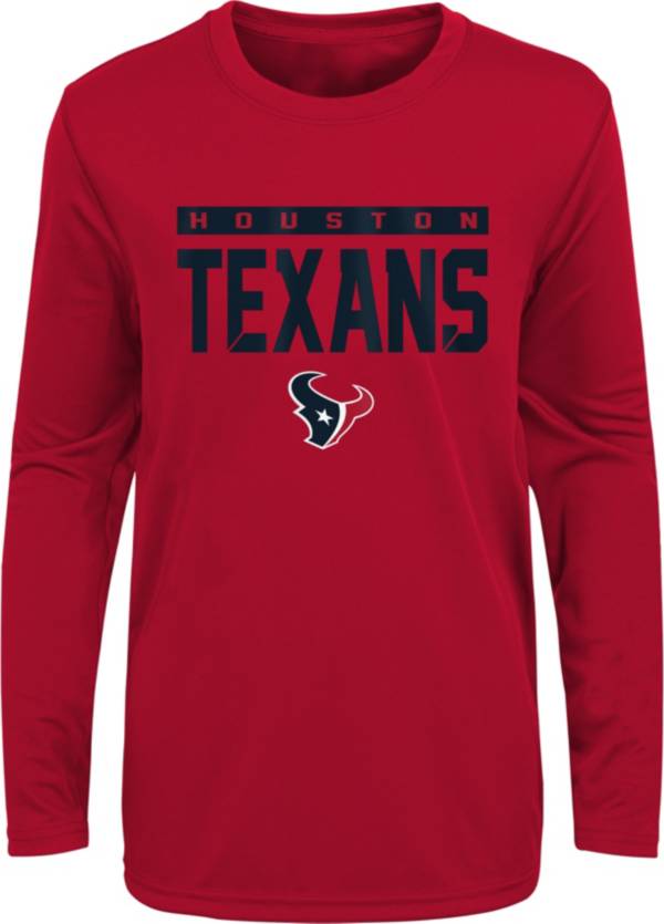 NFL Team Apparel Youth Houston Texans Red Training Camp Long Sleeve Shirt