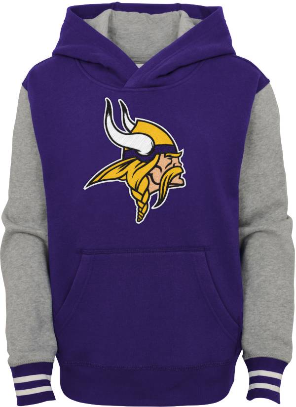 NFL Team Apparel Youth Minnesota Vikings Purple Heritage Pullover Hoodie