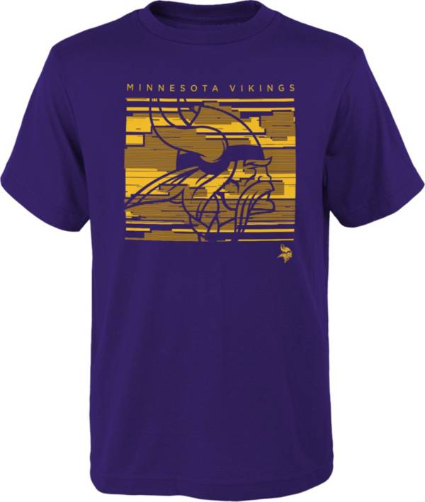 NFL Team Apparel Youth Minnesota Vikings Scatter Purple T-Shirt