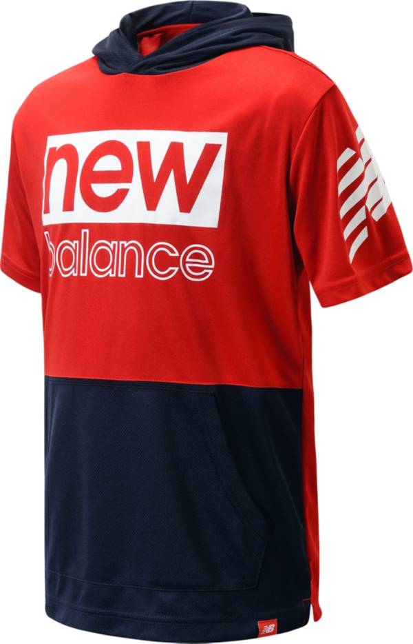 New Balance Boys' Lifestyle Short Sleeve Hooded T-Shirt