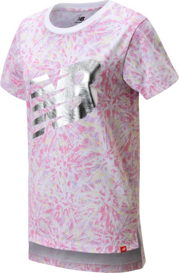 New Balance Girls' Tie Dye Graphic T-Shirt