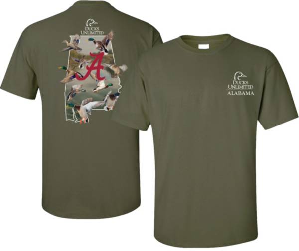 New World Graphics Men's Alabama Crimson Tide Green Ducks Unlimited Graphic T-Shirt