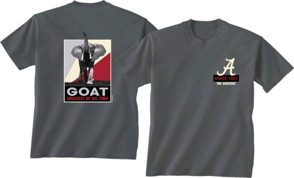 New World Graphics Men's Alabama Crimson Tide Grey G.O.A.T. T-Shirt