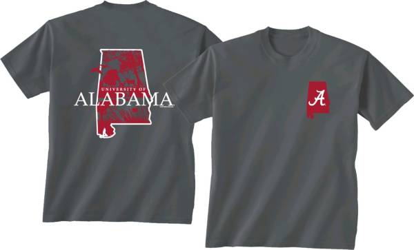 New World Graphics Men's Alabama Crimson Tide Grey State Sportsmen T-Shirt