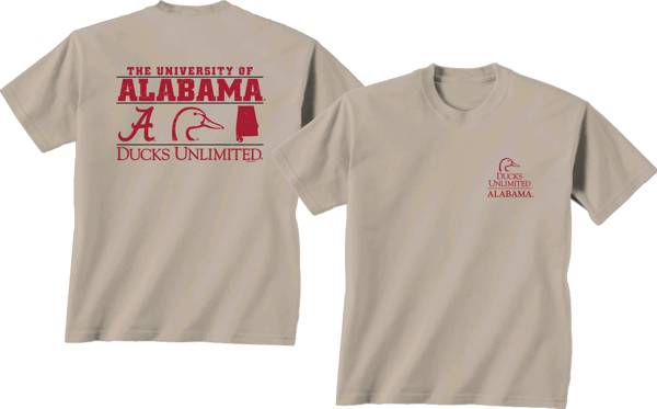 New World Graphics Men's Alabama Crimson Tide Tan Ducks Unlimited Stacked T-Shirt