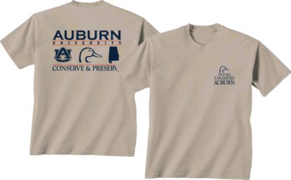 New World Graphics Men's Auburn Tigers Tan Ducks Unlimited Stacked T-Shirt