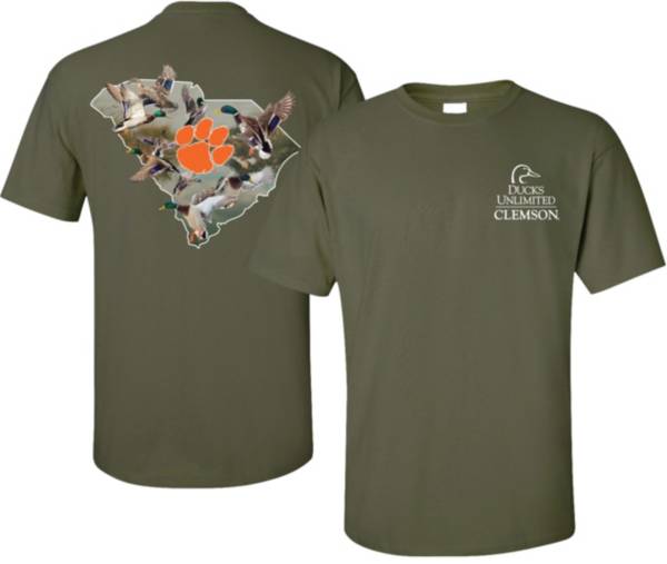 New World Graphics Men's Clemson Tigers Green Ducks Unlimited Graphic T-Shirt