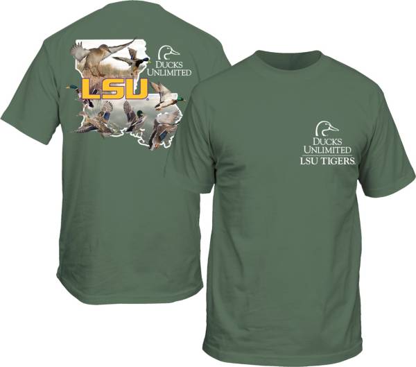 New World Graphics Men's LSU Tigers Green Ducks Unlimited Graphic T-Shirt