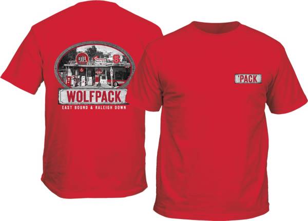 New World Graphics Men's NC State Wolfpack Red Eastbound & Raleigh Down T-Shirt product image