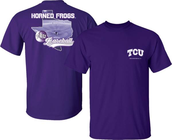 New World Graphics Men's TCU Horned Frogs Purple Baseball State T-Shirt