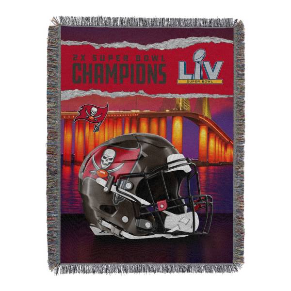 TheNorthwest Super Bowl 2X Champions Tampa Bay Buccaneers Fringe Blanket