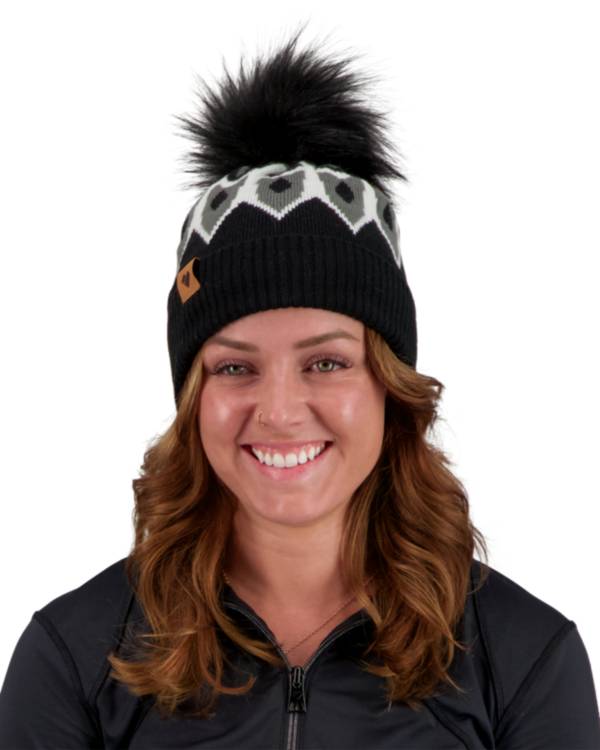 Obermeyer Fair Isle Faux Fur Pom Beanie