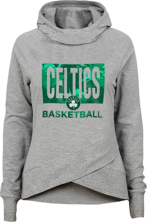 Outerstuff Girls' Boston Celtics Grey Funnel Neck Sweatshirt