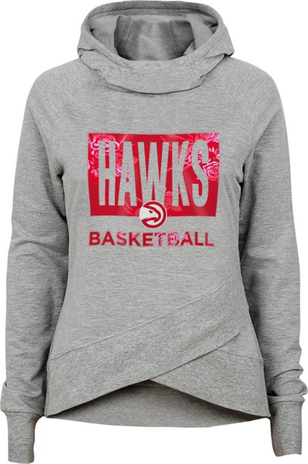 Outerstuff Girls' Atlanta Hawks Grey Funnel Neck Sweatshirt