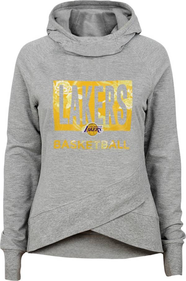 Outerstuff Girls' Los Angeles Lakers Grey Funnel Neck Sweatshirt