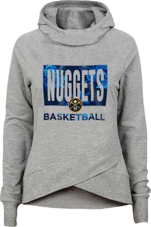 Outerstuff Girls' Denver Nuggets Grey Funnel Neck Sweatshirt