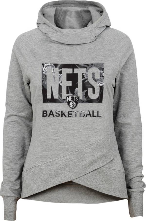 Outerstuff Girls' Brooklyn Nets Grey Funnel Neck Sweatshirt