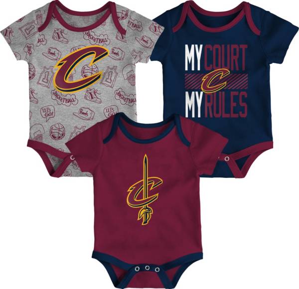 Outerstuff Newborn Cleveland Cavaliers Red 3-Piece Onesie Set