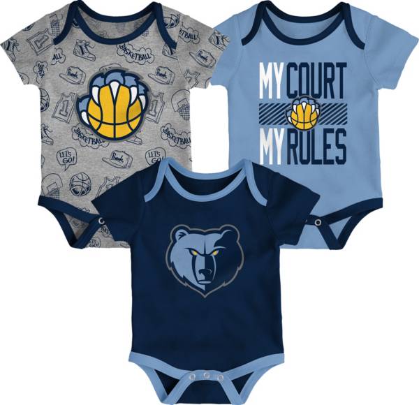 Outerstuff Newborn Memphis Grizzlies Blue 3-Piece Onesie Set