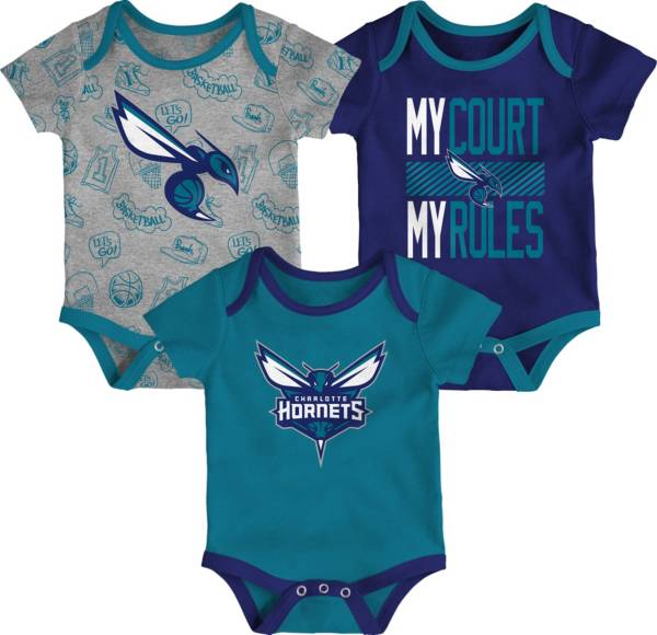 Outerstuff Infant Charlotte Hornets Blue 3-Piece Onesie Set