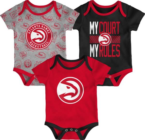 Outerstuff Newborn Atlanta Hawks Red 3-Piece Onesie Set