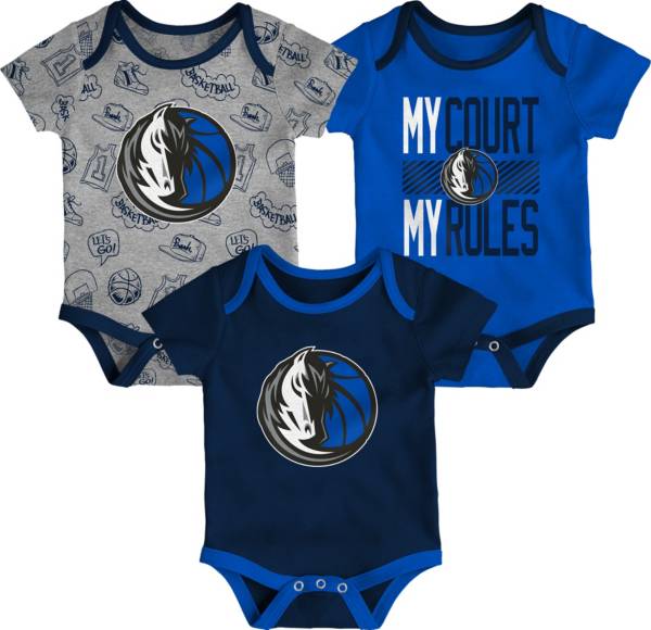Outerstuff Infant Dallas Mavericks Blue 3-Piece Onesie Set