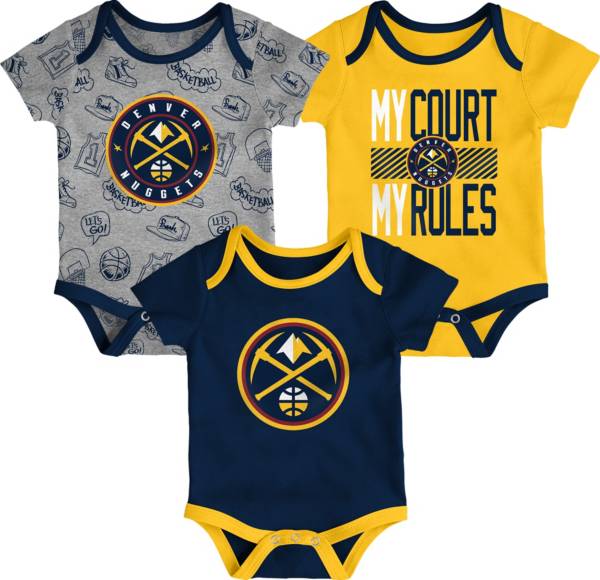 Outerstuff Infant Denver Nuggets Blue 3-Piece Onesie Set