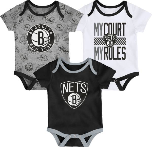 Outerstuff Infant Brooklyn Nets Grey 3-Piece Onesie Set product image