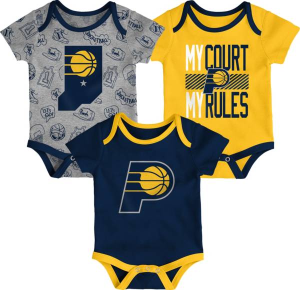 Outerstuff Newborn Indiana Pacers Blue 3-Piece Onesie Set