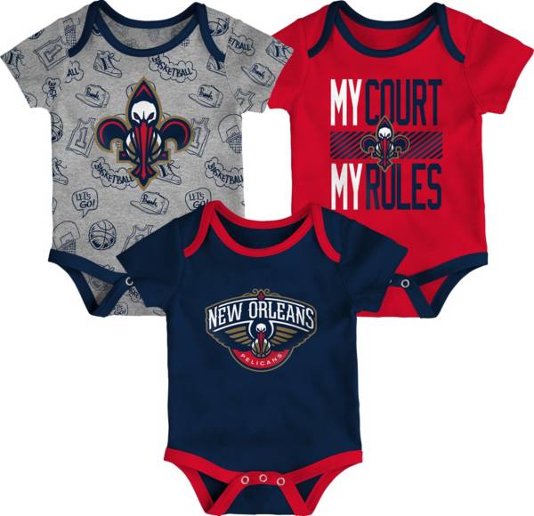 Outerstuff Newborn New Orleans Pelicans Blue 3-Piece Onesie Set