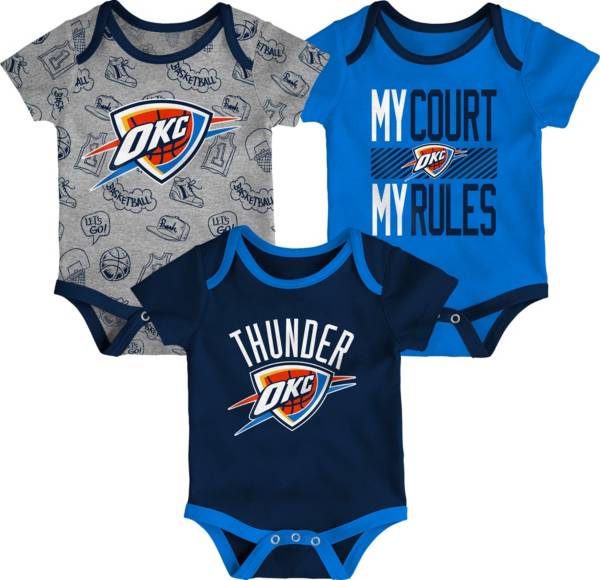 Outerstuff Newborn Oklahoma City Thunder Blue 3-Piece Onesie Set