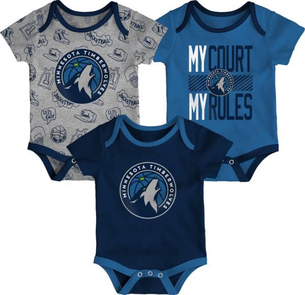 Outerstuff Newborn Minnesota Timberwolves Blue 3-Piece Onesie Set