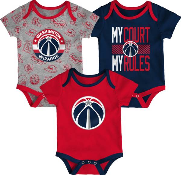 Outerstuff Newborn Washington Wizards Blue 3-Piece Onesie Set