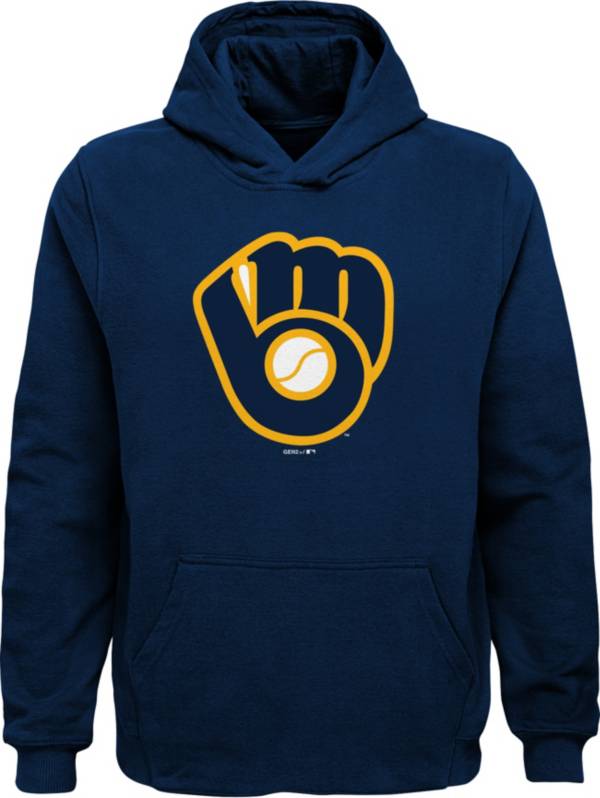 Outerstuff Youth Milwaukee Brewers Navy Pullover Hoodie