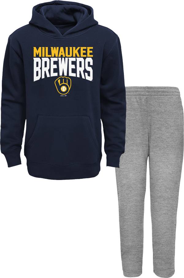 Outerstuff Youth Milwaukee Brewers Navy Fan Fare Fleece Set