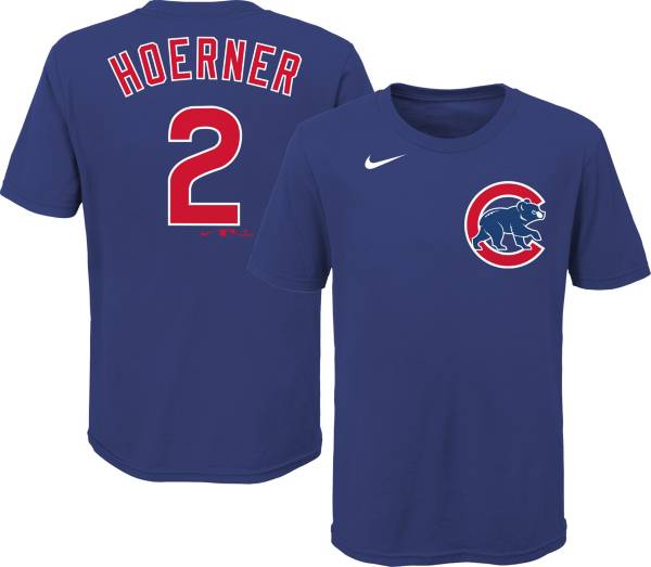 Nike Youth Chicago Cubs Nico Hoerner #2 Blue T-Shirt