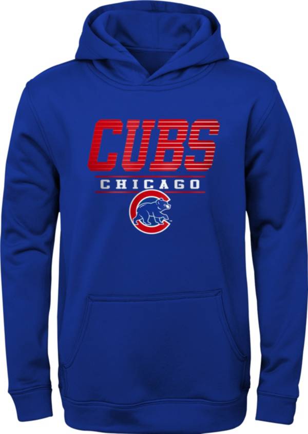 MLB Team Apparel Youth Chicago Cubs Blue Winstreak Pullover Hoodie