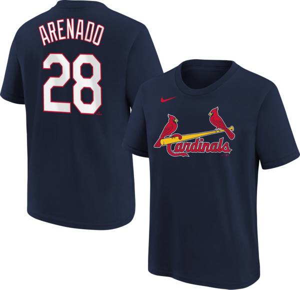 MLB Team Apparel Youth St. Louis Cardinals Nolan Arenado #28 Navy T-Shirt