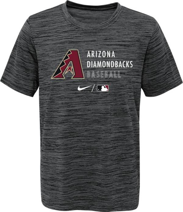 Nike Youth Arizona Diamondbacks Heathered Black Velocity Practice Performance T-Shirt