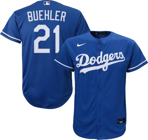 Nike Youth Los Angeles Dodgers Walker Buehler # 21 Royal Blue Replica Baseball Jersey