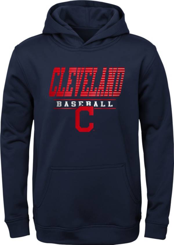 MLB Team Apparel Youth Cleveland Indians Navy Winstreak Pullover Hoodie product image